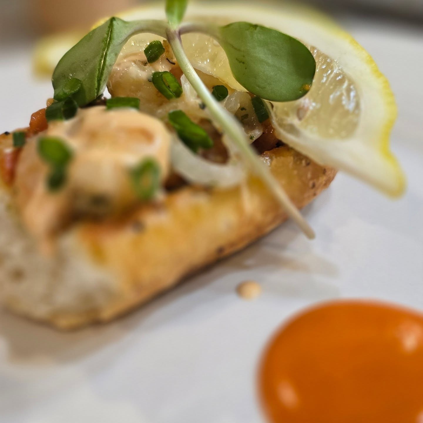 Seafood bruschetta
